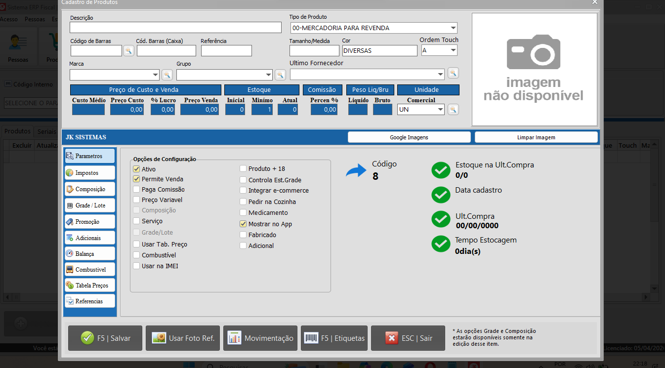 Cadastro de Produtos